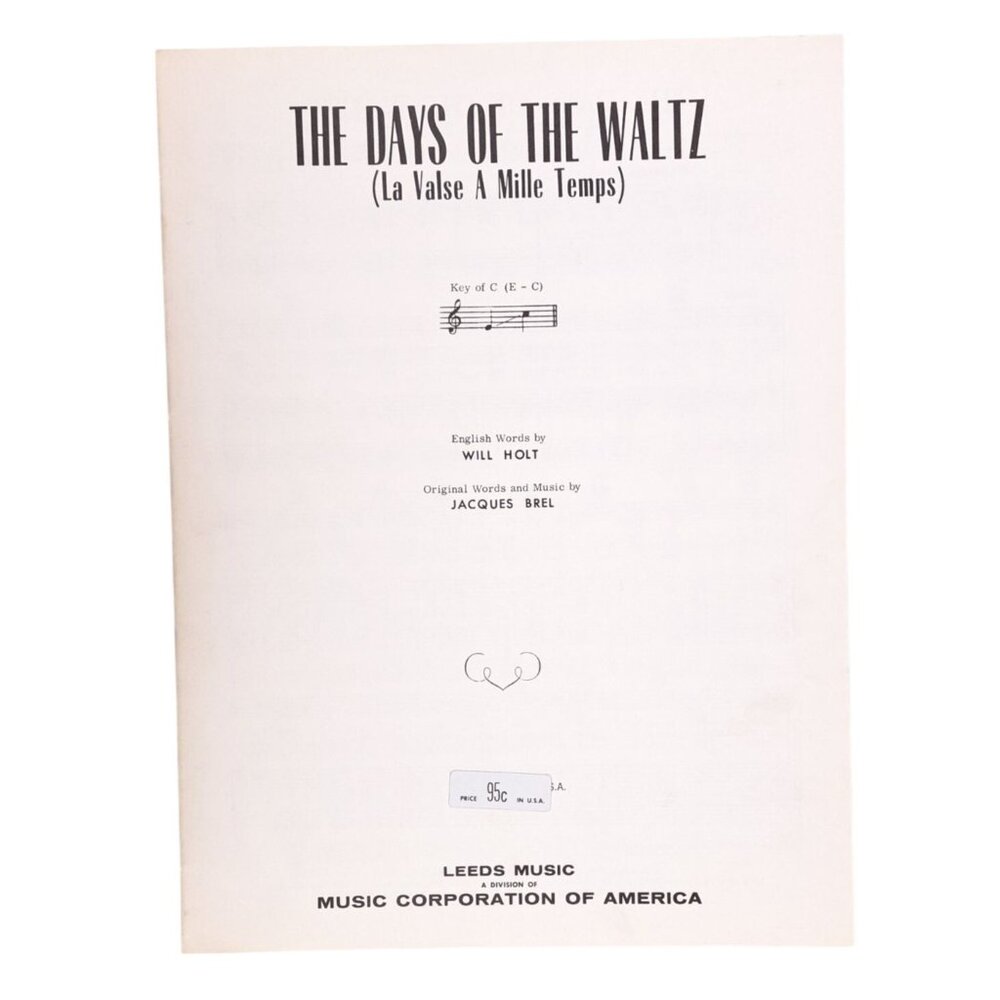 Vintage Days Of The Waltz Sheet Music Jacques Brel Will Holt 1964 French English